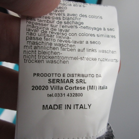 1 ONE Geometric Print Dress 44 Blue A-Line Viscose Mini Italy Casual Y2k 306 - Picture 8 of 10
